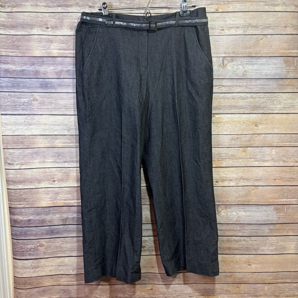 Sandro Sportswear Black Capris Pockets Size 14 I3